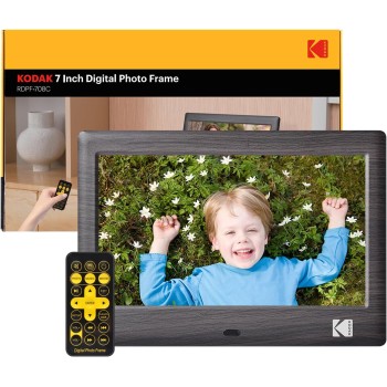 KODAK Cornice digitale da 7 pollici, cornice elettronica, schermo IPS, foto/musica/lettore video, calendario/allarme, supporto USB o scheda SD, rotazione automatica, con telecomando KODAK Cornice digitale da 7 pollici, cornice elettronica, schermo IPS, foto/musica/lettore video, calendario/allarme, supporto USB o scheda SD, rotazione automatica, con telecomando