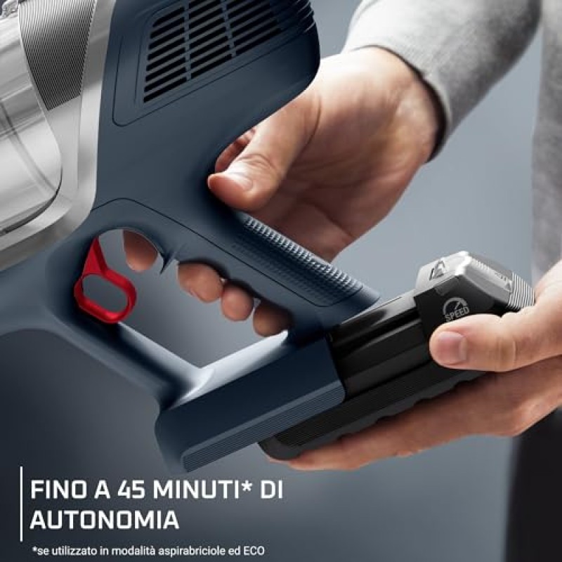 Rowenta X-PERT 6.60, Aspirapolvere Senza Fili, Pulizia Senza Difficoltà, Motore da 100 W, RH6836EO - Blu E Grigio