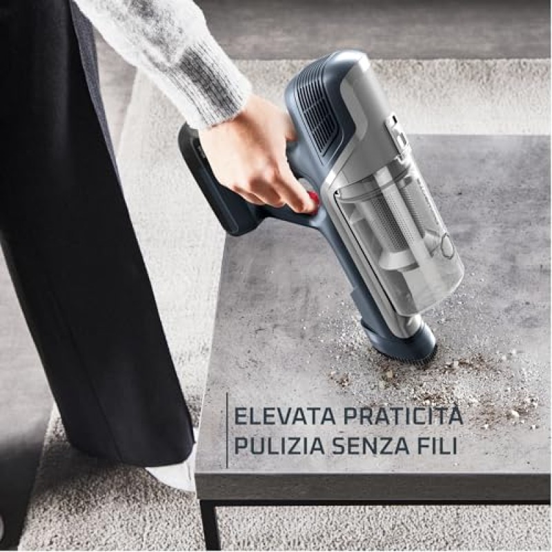 Rowenta X-PERT 6.60, Aspirapolvere Senza Fili, Pulizia Senza Difficoltà, Motore da 100 W, RH6836EO - Blu E Grigio