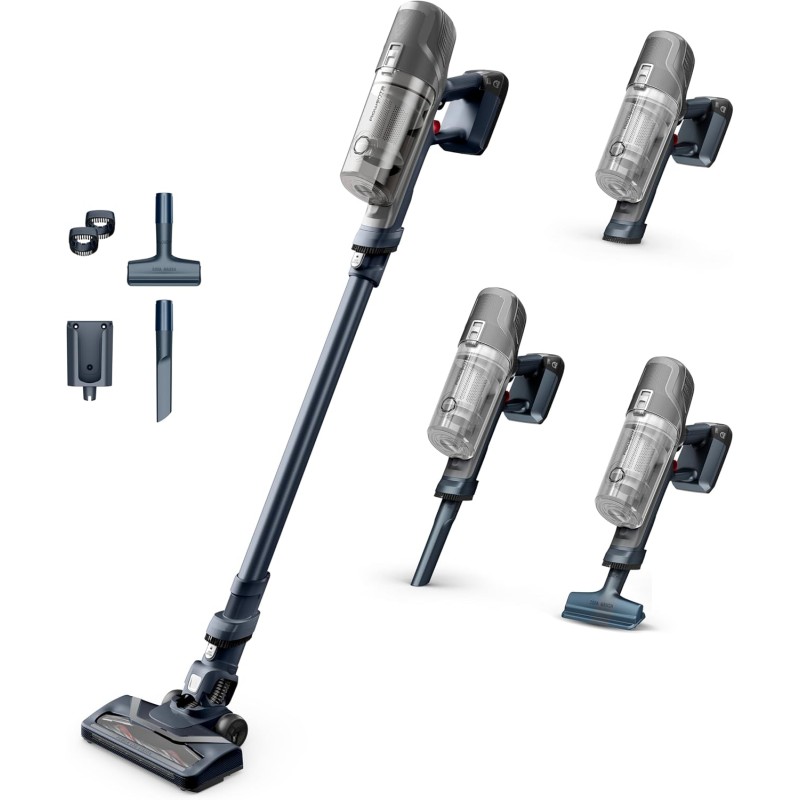 Rowenta X-PERT 6.60, Aspirapolvere Senza Fili, Pulizia Senza Difficoltà, Motore da 100 W, RH6836EO - Blu E Grigio