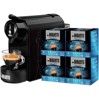 Bialetti Gioia, Macchina Caffè Espresso per Capsule in Alluminio, Incluse 64 Capsule, Fulziona Esclusivamente con Capsule, Nero - Nero Bialetti Gioia, Macchina Caffè Espresso per Capsule in Alluminio, Incluse 64 Capsule, Fulziona Esclusivamente con Capsule, Nero - Nero