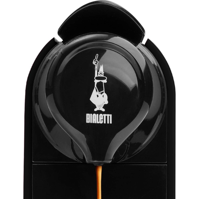 Bialetti Gioia, Macchina Caffè Espresso per Capsule in Alluminio, Incluse 64 Capsule, Fulziona Esclusivamente con Capsule, Nero - Nero