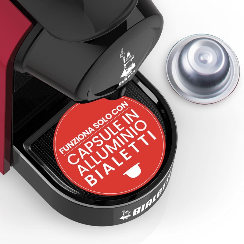 Bialetti Gioia, Macchina Caffè Espresso per Capsule in Alluminio, Incluse 64 Capsule, Funziona Esclusivamente con Capsule, Rosso - Rosso Bialetti Gioia, Macchina Caffè Espresso per Capsule in Alluminio, Incluse 64 Capsule, Funziona Esclusivamente con Capsule, Rosso - Rosso