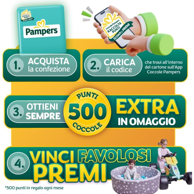 Pampers Baby Dry Maxi Size 4 (7-18kg) 200 Nappies + 500 Extra Pamper Points - Taglia 4 Pampers Baby Dry Maxi Size 4 (7-18kg) 200 Nappies + 500 Extra Pamper Points - Taglia 4