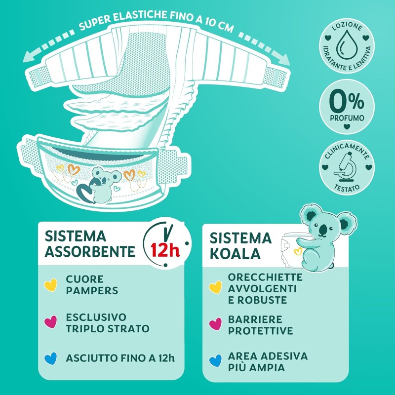 Pampers Baby Dry Maxi Size 4 (7-18kg) 200 Nappies + 500 Extra Pamper Points - Taglia 4 Pampers Baby Dry Maxi Size 4 (7-18kg) 200 Nappies + 500 Extra Pamper Points - Taglia 4