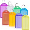 Romon Portachiavi, 40 Pezzi Targhette Portachiavi Etichetta Plastica Scrivibile per Porta Chiavi a 5 colori, Tag Chiave Portachiavi ID, Utilizzato per bagagli, per nomi di animali domestici Valigie