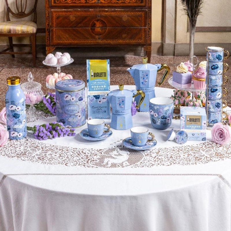 Bialetti Caffè Macinato Bridgerton, Latta + Sacchetto 250g, Gusto Royal Regency