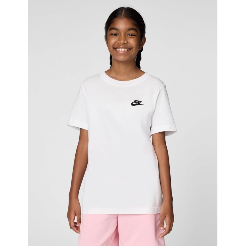Nike K NSW Tee EMB Futura Lbr Top Unisex - Bambini e Ragazzi - 14-15 anni White Nike K NSW Tee EMB Futura Lbr Top Unisex - Bambini e Ragazzi - 14-15 anni White