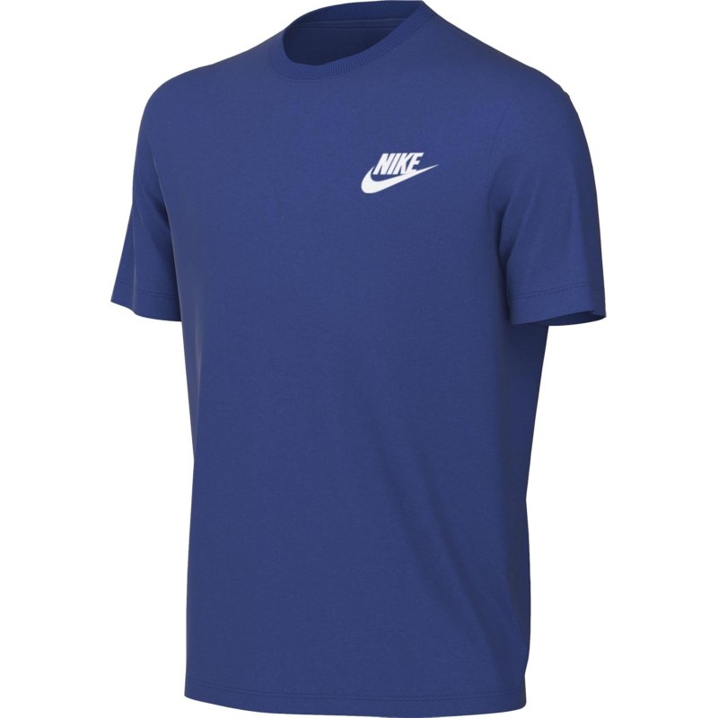 Nike K NSW Tee EMB Futura Lbr Top Unisex - Bambini e Ragazzi - 8-9 anni Game Royal