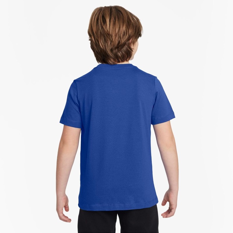 Nike K NSW Tee EMB Futura Lbr Top Unisex - Bambini e Ragazzi - 8-9 anni Game Royal