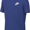 Nike K NSW Tee EMB Futura Lbr Top Unisex - Bambini e Ragazzi - 8-9 anni Game Royal