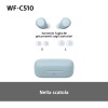 Sony WFC510 | Cuffie True Wireless - Piccole e leggere, Connessione Bluetooth Multipoint, Ambient Sound, Classificazione IPX4, Spotify Tap, Ricarica Rapida, Batteria da 22 ore, iOS e Android -Blu - Blu