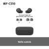 Sony WFC510 | Cuffie True Wireless - Piccole e leggere, Connessione Bluetooth Multipoint, Ambient Sound, Classificazione IPX4, Spotify Tap, Ricarica Rapida, Batteria da 22 ore, iOS e Android-Nero - Nero