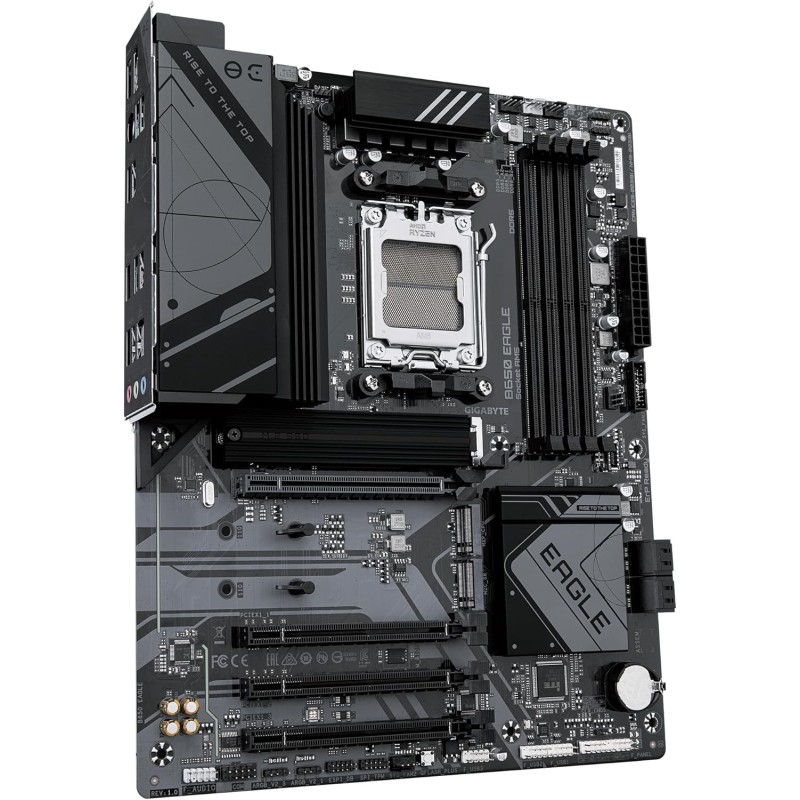 GIGABYTE B650 EAGLE Scheda madre - AMD Ryzen serie 9000, VRM a 12+2+2 fasi, fino a 7600 MHz DDR5 (OC), 1xPCIe 5.0 + 2xPCIe 4.0 M.2, LAN GbE, USB 3.2 Gen 2 GIGABYTE B650 EAGLE Scheda madre - AMD Ryzen serie 9000, VRM a 12+2+2 fasi, fino a 7600 MHz DDR5 (OC), 1xPCIe 5.0 + 2xPCIe 4.0 M.2, LAN GbE, USB 3.2 Gen 2
