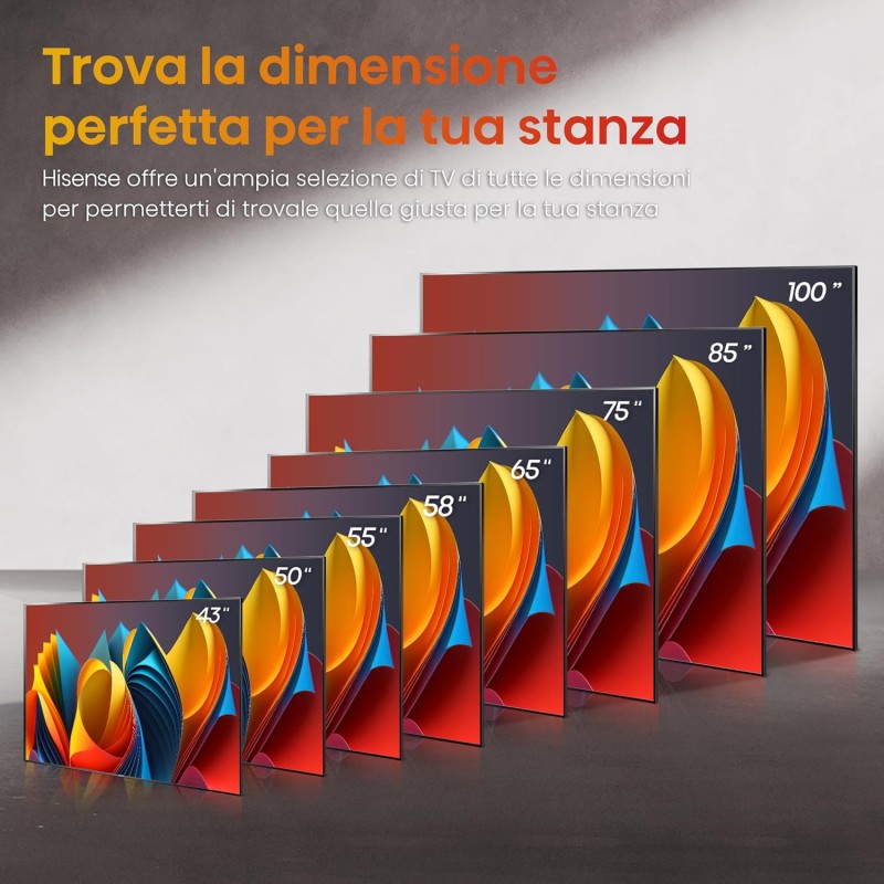 TV Hisense 100" QLED 4K 144Hz 100E7NQ, Smart TV VIDAA U8, Dolby Vision IQ, HDR 10+ Adaptive, 144hz Game Mode PRO, Dolby Atmos 2.1 con Subwoofer, Alexa Built-in, VIDAA Voice, Tuner DVB-T2/S2, lativù 4K - 100'' TV Hisense 100" QLED 4K 144Hz 100E7NQ, Smart TV VIDAA U8, Dolby Vision IQ, HDR 10+ Adaptive, 144hz Game Mode PRO, Dolby Atmos 2.1 con Subwoofer, Alexa Built-in, VIDAA Voice, Tuner DVB-T2/S2, lativù 4K - 100''