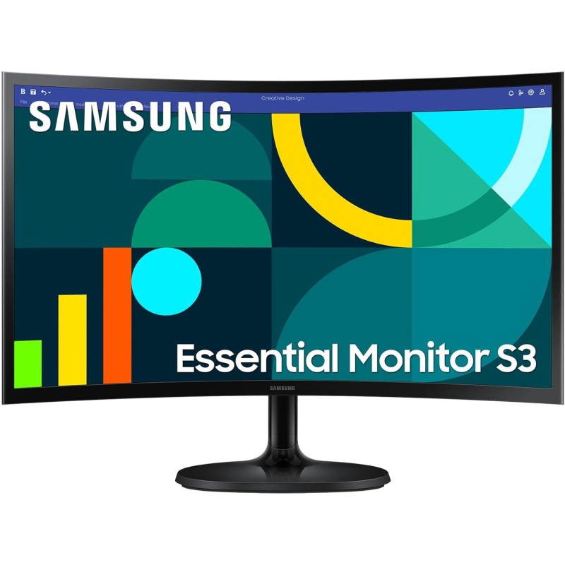 Samsung Monitor S36GD (S24D362), Curvo (1800R), 24'', 1920x1080 (Full HD), VA, 100Hz, 4ms (GtG), D-Sub, HDMI, Ingresso Audio, Eye Saver Mode, Flicker Free - 24''