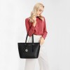 Miss Lulu Borsa Tote Donna Università Grande, Elegante Mano Bag Maniglia Regolabile, PU Pelle per Viaggi, Lavoro e Scuola - 1-1 Nero