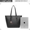 Miss Lulu Borsa Tote Donna Università Grande, Elegante Mano Bag Maniglia Regolabile, PU Pelle per Viaggi, Lavoro e Scuola - 1-1 Nero