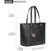 Miss Lulu Borsa Tote Donna Università Grande, Elegante Mano Bag Maniglia Regolabile, PU Pelle per Viaggi, Lavoro e Scuola - 1-1 Nero