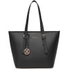 Miss Lulu Borsa Tote Donna Università Grande, Elegante Mano Bag Maniglia Regolabile, PU Pelle per Viaggi, Lavoro e Scuola - 1-1 Nero