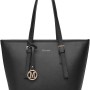 Miss Lulu Borsa Tote Donna Università Grande, Elegante Mano Bag Maniglia Regolabile, PU Pelle per Viaggi, Lavoro e Scuola - 1-1 Nero