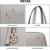 Miss Lulu Borsa Tote Donna Università Grande, Elegante Mano Bag Maniglia Regolabile, PU Pelle per Viaggi, Lavoro e Scuola - 1-2 Grigio Miss Lulu Borsa Tote Donna Università Grande, Elegante Mano Bag Maniglia Regolabile, PU Pelle per Viaggi, Lavoro e Scuola - 1-2 Grigio