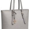 Miss Lulu Borsa Tote Donna Università Grande, Elegante Mano Bag Maniglia Regolabile, PU Pelle per Viaggi, Lavoro e Scuola - 1-2 Grigio