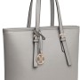 Miss Lulu Borsa Tote Donna Università Grande, Elegante Mano Bag Maniglia Regolabile, PU Pelle per Viaggi, Lavoro e Scuola - 1-2 Grigio