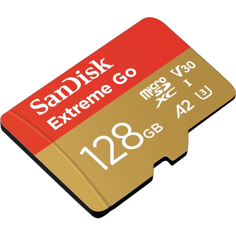 SanDisk 128GB Extreme Go scheda microSDXC + adattatore SD (per smartphones e Tablet Android, Action Cam, Drones, UHS-I, fino a 200 MB/s, 5K, 4K, UHD, V30, Rescue PRO Deluxe, Class 10, U3) per Amazon - 128GB SanDisk 128GB Extreme Go scheda microSDXC + adattatore SD (per smartphones e Tablet Android, Action Cam, Drones, UHS-I, fino a 200 MB/s, 5K, 4K, UHD, V30, Rescue PRO Deluxe, Class 10, U3) per Amazon - 128GB