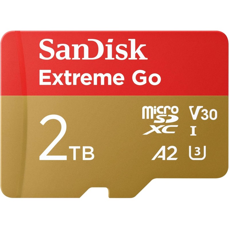 SanDisk 2TB Extreme Go scheda microSDXC + adattatore SD (per smartphones e Tablet Android, Action Cam, Drones, UHS-I, fino a 250 MB/s, 5K, 4K, UHD, V30, Rescue PRO Deluxe, Class 10, U3) per Amazon - 2TB SanDisk 2TB Extreme Go scheda microSDXC + adattatore SD (per smartphones e Tablet Android, Action Cam, Drones, UHS-I, fino a 250 MB/s, 5K, 4K, UHD, V30, Rescue PRO Deluxe, Class 10, U3) per Amazon - 2TB