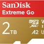 SanDisk 2TB Extreme Go scheda microSDXC + adattatore SD (per smartphones e Tablet Android, Action Cam, Drones, UHS-I, fino a 250 MB/s, 5K, 4K, UHD, V30, Rescue PRO Deluxe, Class 10, U3) per Amazon - 2TB