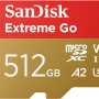 SanDisk 512GB Extreme Go scheda microSDXC + adattatore SD (per smartphones e Tablet Android, Action Cam, Drones, UHS-I, fino a 200 MB/s, 5K, 4K, UHD, V30, Rescue PRO Deluxe, Class 10, U3) per Amazon - 512GB