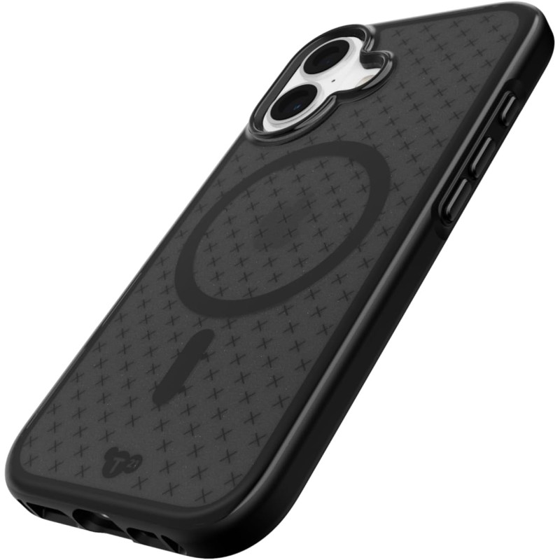 Tech21, EvoCheck, Custodia protettiva per iPhone 16, compatibile con MagSafe, colore: fumo - Smokey/Black