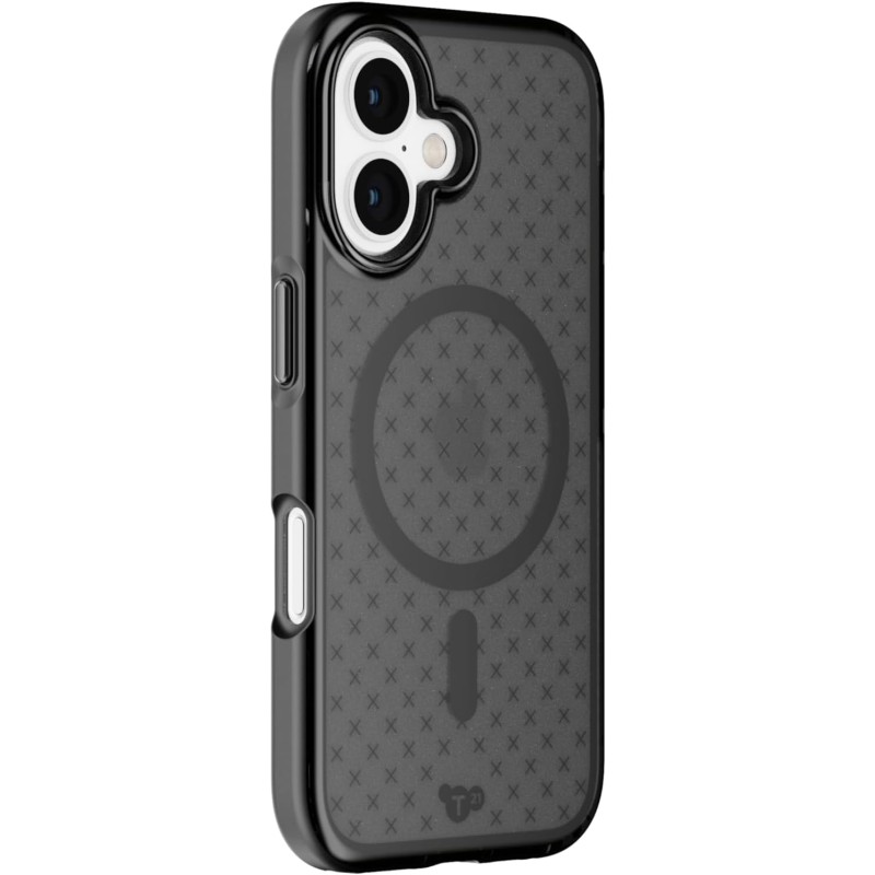 Tech21, EvoCheck, Custodia protettiva per iPhone 16, compatibile con MagSafe, colore: fumo - Smokey/Black