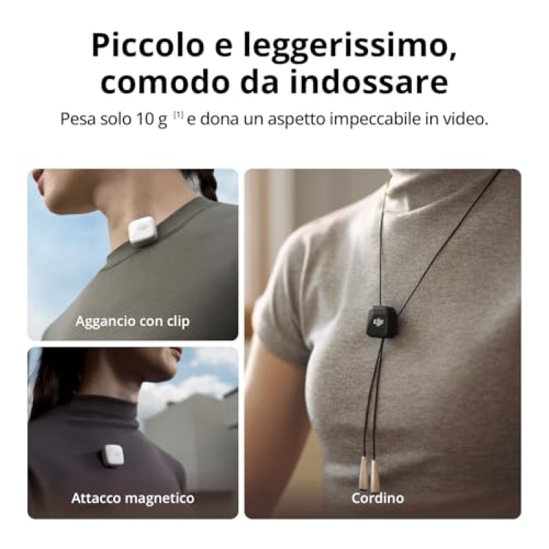 DJI Mic Mini (2 TX + 1 RX + Custodia di ricarica), microfono wireless, leggero, audio di alta qualità, 48 ore di utilizzo, cancellazione rumore, microfono senza fili per fotocamere/iPhone/Android,vlog