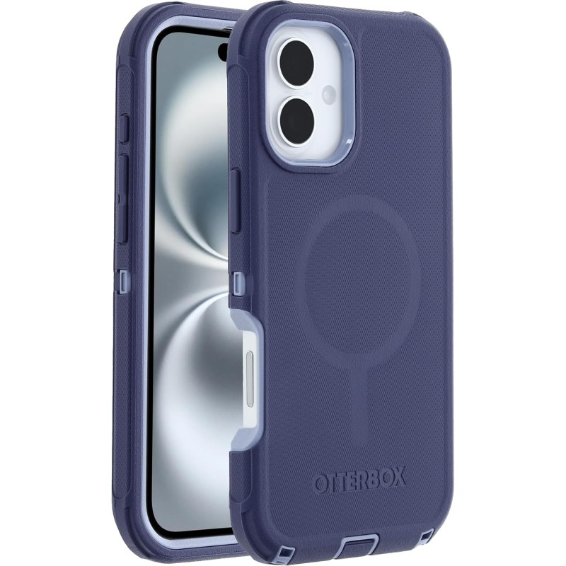 OtterBox Cover Defender Series MagSafe per iPhone 16 Plus, custodia protettiva antiurto, a prova di caduta, protezione estrema, testata 7x norme MIL-STD 810G, Viola - iPhone 16 Plus Viola