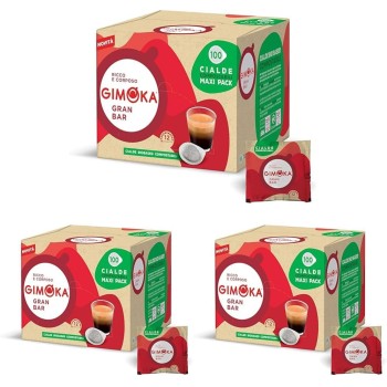 Gimoka - Compatibile Per Easy Serving Espresso - Cialde Ese 44-100 Cialde - Gusto GRAN BAR INTENSO - Intensità 12 - In Carta Compostabile (Confezione da 3) - 100 unità (Confezione da 3)