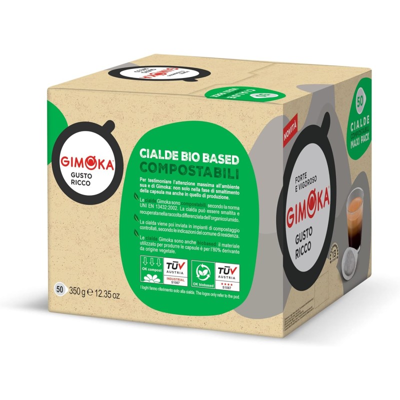 Gimoka - Compatibile Per Easy Serving Espresso - Cialde Ese 44-50 Cialde - Gusto RICCO - Intensità 13 - In Carta Compostabile (Confezione da 2) - 50 unità (Confezione da 2) Gimoka - Compatibile Per Easy Serving Espresso - Cialde Ese 44-50 Cialde - Gusto RICCO - Intensità 13 - In Carta Compostabile (Confezione da 2) - 50 unità (Confezione da 2)