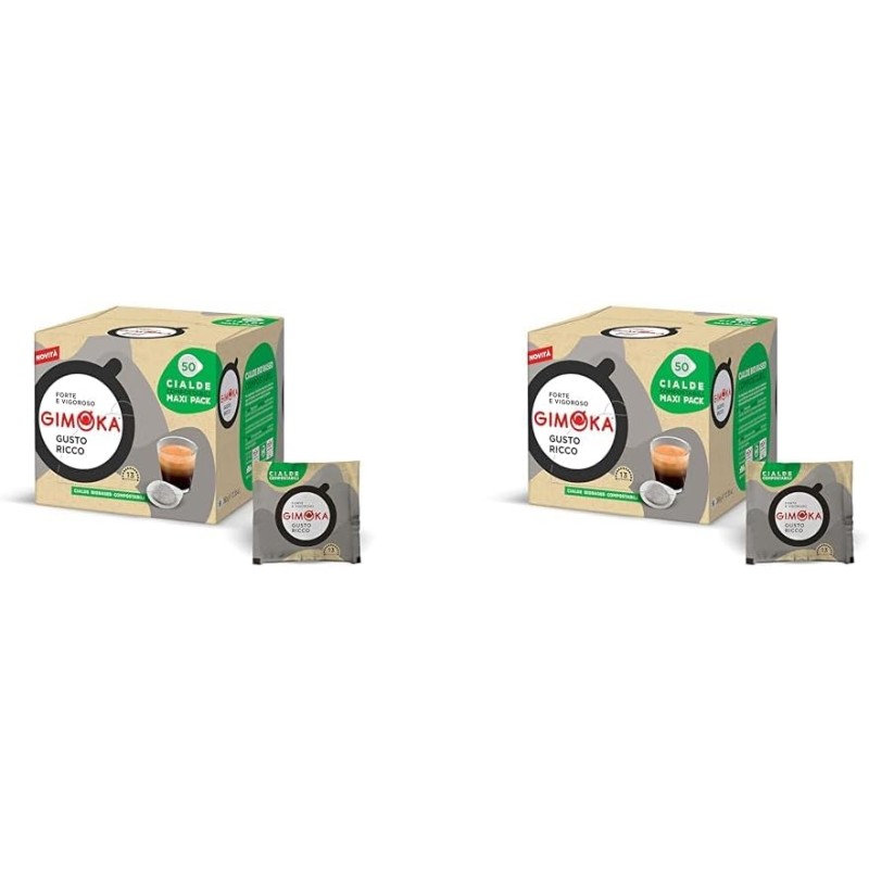 Gimoka - Compatibile Per Easy Serving Espresso - Cialde Ese 44-50 Cialde - Gusto RICCO - Intensità 13 - In Carta Compostabile (Confezione da 2) - 50 unità (Confezione da 2) Gimoka - Compatibile Per Easy Serving Espresso - Cialde Ese 44-50 Cialde - Gusto RICCO - Intensità 13 - In Carta Compostabile (Confezione da 2) - 50 unità (Confezione da 2)