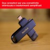 SanDisk 128GB Phone Drive chiavetta USB per iPhone/iPad, PC e Mac (2-in-1 archiviazione iPhone, con connettori Lightning e USB-C Backup Automatico, Protezione Tramite Password) Metallic Sky - 128 GB Phone Metallic Sky