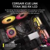 CORSAIR iCUE LINK TITAN 360 RX LCD Raffreddatore CPU a Liquido – Motore di Raffreddamento FlowDrive – Intel LGA 1851/1700, AMD AM5/AM4 – 3x RX120 Ventole RGB – iCUE LINK System Hub Incluso – Nero - 360mm AIO Nero