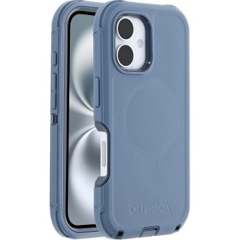 OtterBox Cover Defender Series MagSafe per iPhone 16, custodia protettiva antiurto, a prova di caduta, protezione estrema, testata 7x norme MIL-STD 810G, Blu - iPhone 16 Blu