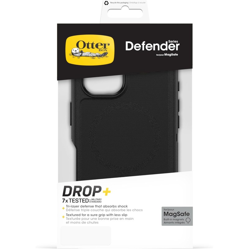 OtterBox Cover Defender Series MagSafe per iPhone 16, custodia protettiva antiurto, a prova di caduta, protezione estrema, testata 7x norme MIL-STD 810G, Nero - iPhone 16 Nero OtterBox Cover Defender Series MagSafe per iPhone 16, custodia protettiva antiurto, a prova di caduta, protezione estrema, testata 7x norme MIL-STD 810G, Nero - iPhone 16 Nero