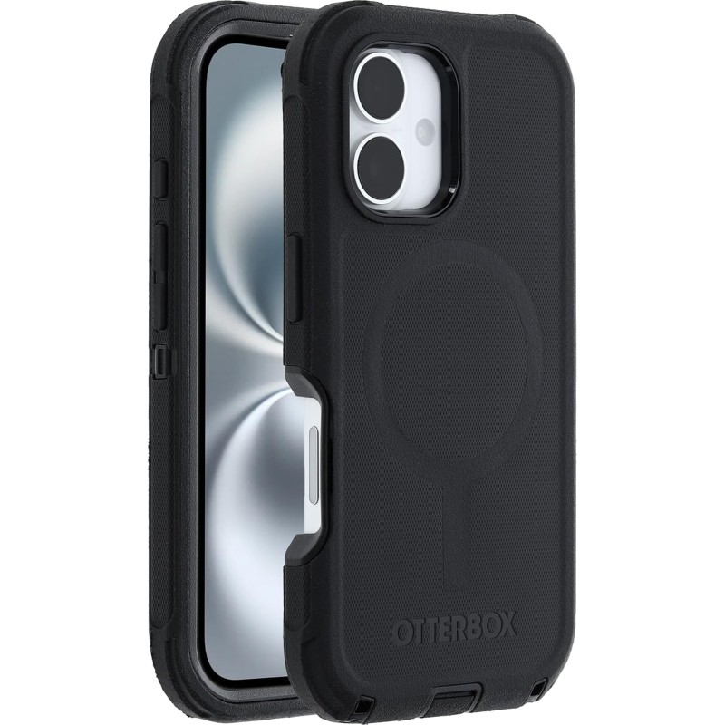 OtterBox Cover Defender Series MagSafe per iPhone 16, custodia protettiva antiurto, a prova di caduta, protezione estrema, testata 7x norme MIL-STD 810G, Nero - iPhone 16 Nero OtterBox Cover Defender Series MagSafe per iPhone 16, custodia protettiva antiurto, a prova di caduta, protezione estrema, testata 7x norme MIL-STD 810G, Nero - iPhone 16 Nero