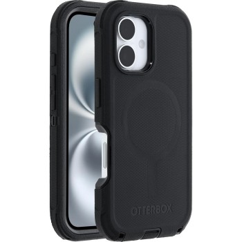 OtterBox Cover Defender Series MagSafe per iPhone 16, custodia protettiva antiurto, a prova di caduta, protezione estrema, testata 7x norme MIL-STD 810G, Nero - iPhone 16 Nero