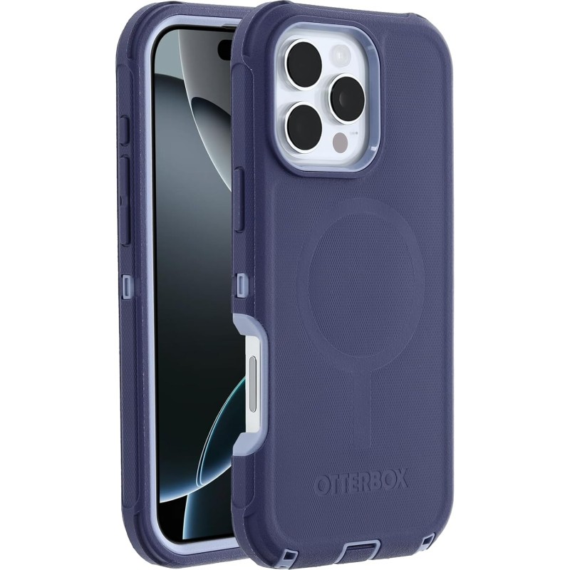 OtterBox Cover Defender Series MagSafe per iPhone 16 Pro Max, custodia protettiva antiurto, a prova di caduta, protezione estrema, testata 7x norme MIL-STD 810G, Viola - iPhone 16 Pro Max Viola