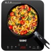 YASHE Piastra a induzione portatile singola 2000W, 10 livelli di potenza e temperatura, timer integrato, blocco di sicurezza, facile da pulire - 1 Fuochi Induzione