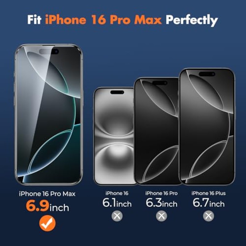 UNBREAKcable Pellicola iPhone 16 Pro Max, Completa Vetro Temperato Film, Antigraffio, Durezza 9H, Grado Militare, 99,99% HD, Tocco Sensibile, 3 pezzi - iPhone 16 Pro Max UNBREAKcable Pellicola iPhone 16 Pro Max, Completa Vetro Temperato Film, Antigraffio, Durezza 9H, Grado Militare, 99,99% HD, Tocco Sensibile, 3 pezzi - iPhone 16 Pro Max