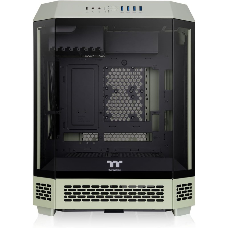 Thermaltake The Tower 600 Mid Tower Chassis | Hidden Connector | Green Thermaltake The Tower 600 Mid Tower Chassis | Hidden Connector | Green