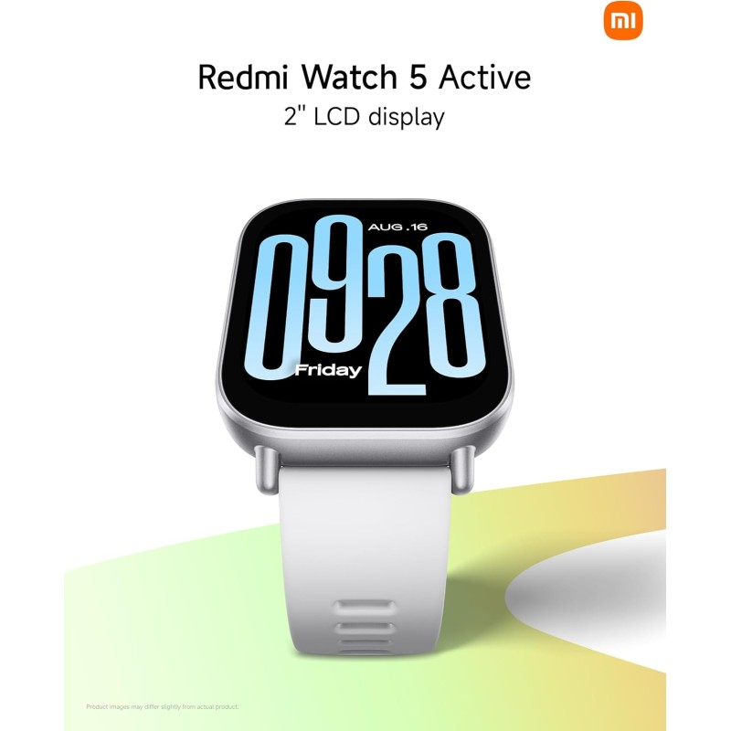 Xiaomi Redmi Watch 5 Active, Smartwatch con display LCD 2", Chiamate Bluetooth, Autonomia 18 giorni, Resistenza Acqua 5ATM, Monitoraggio Frequenza Cardiaca e SpO2, 140+ modalità Fitness - Argento
